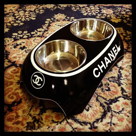 chanel dog bed|chanel dog bowls.